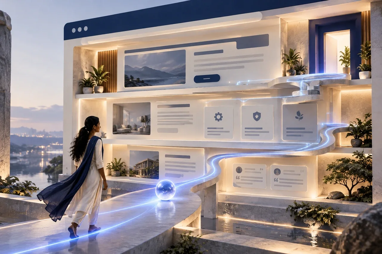 A model service page guiding a visitor through clearly organised information